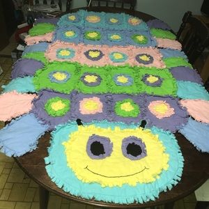 Cute multicolored Caterpillar baby or childs quilt handmade
